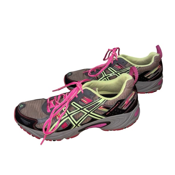 ASICS Women’s Size 10 Gel Venture 5 Running Shoes T5N9Q Gray Pink Lime Green - Picture 4 of 8
